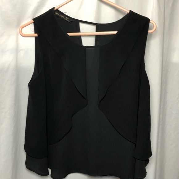 Posh show. 😊 2 for $10. Zara basic flowy black top sz M - Picture 1 of 6